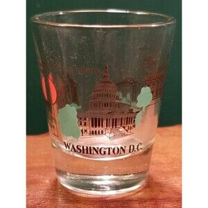 Vintage Washington DC Souvenir Shot Glass US Capital White House Etc